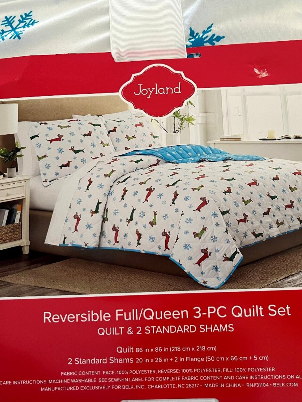 Joyland Snowy Dog Quilt Set